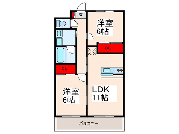 クレ－テⅢ篠崎の物件間取画像